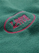 7 DAYS ACTIVE - Logo-Embroidered Colour-Block Fleece Sweatshirt - Green