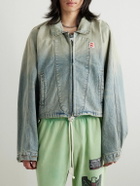RRR123 - Fathers Garden Logo-Appliquéd Denim Jacket - Blue