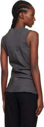 Róhe Gray Sleeveless Twisted Top