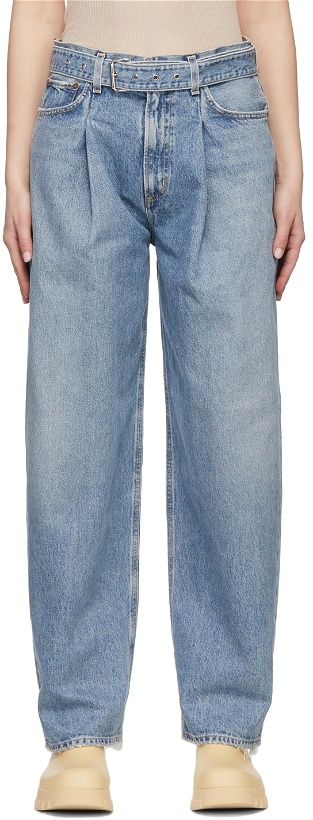 Photo: AGOLDE Blue Belted Baggy Jeans