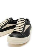 Rick Owens Vintage Panelled Grained Leather Sneakers Black
