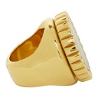 Bottega Veneta Gold and Black Signet Ring