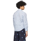 Martine Rose Blue and White Check Crinkled Classic Shirt