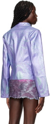 Masha Popova Purple Metallic Racing Jacket
