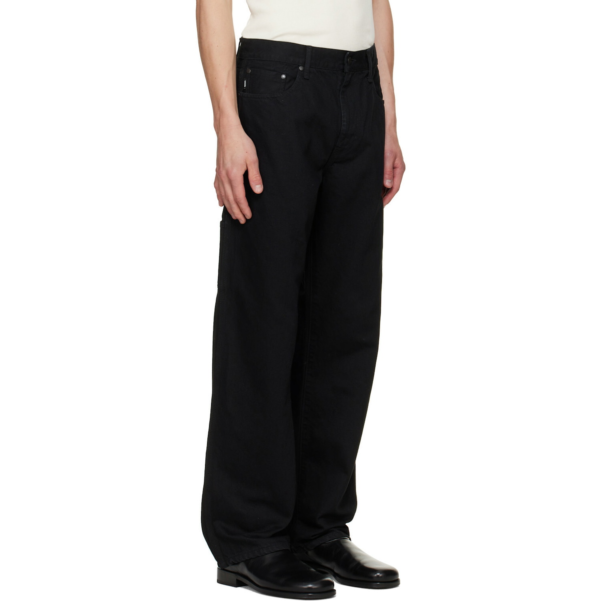 vowels Black Overdyed Painter Jeans