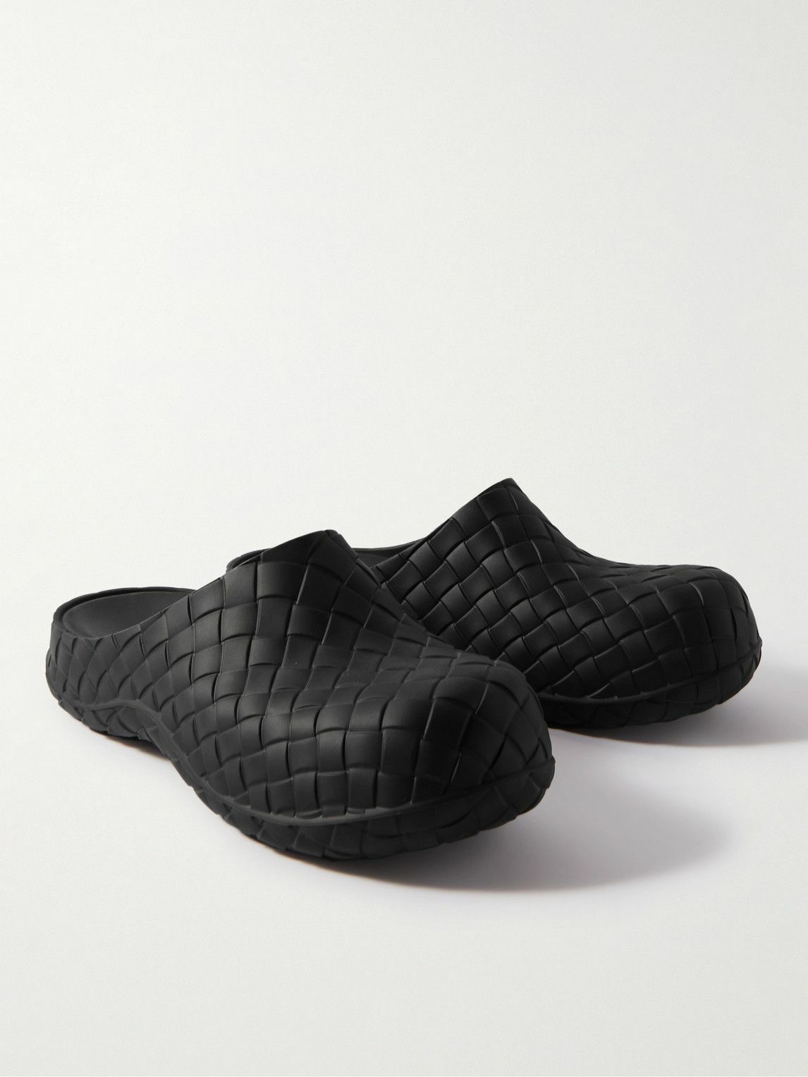 Bottega Veneta - Embossed Rubber Clogs - Black Bottega Veneta