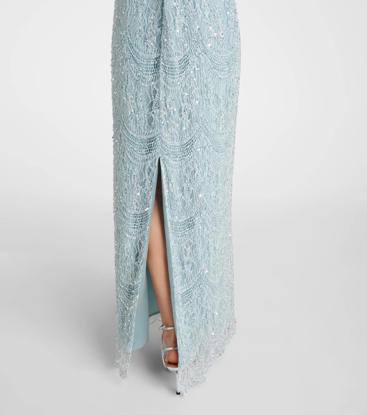 Costarellos Lenia beaded lace gown