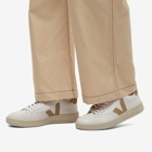 Veja Men's V-12 Leather Sneakers in Extra White/Dune