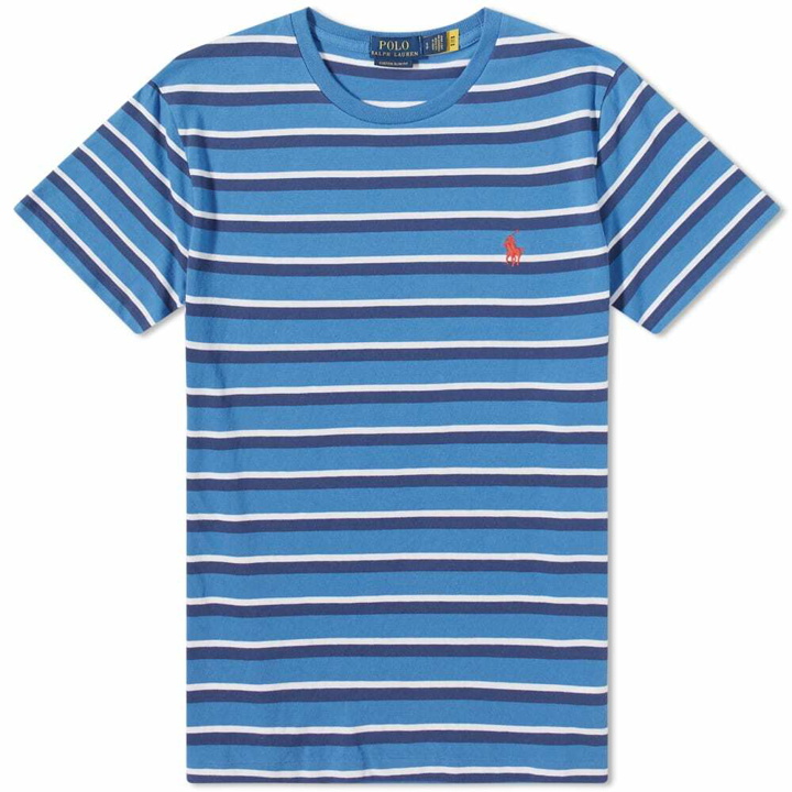 Photo: Polo Ralph Lauren Men's Striped T-Shirt in Retreat Blue/Multi