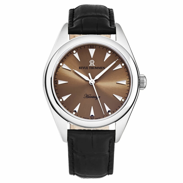 Photo: Revue Thommen Heritage Automatic Champagne Dial Mens Watch 21010.2539