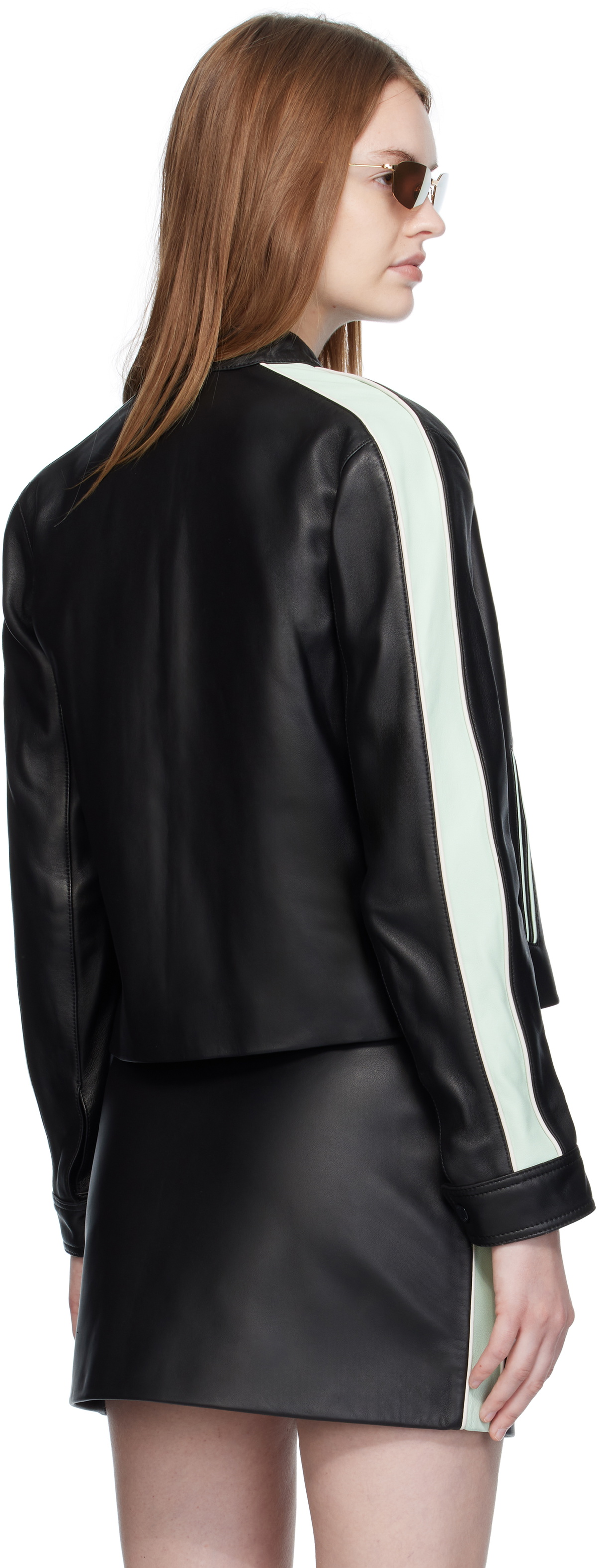 Casablanca Black Leather Racer Jacket