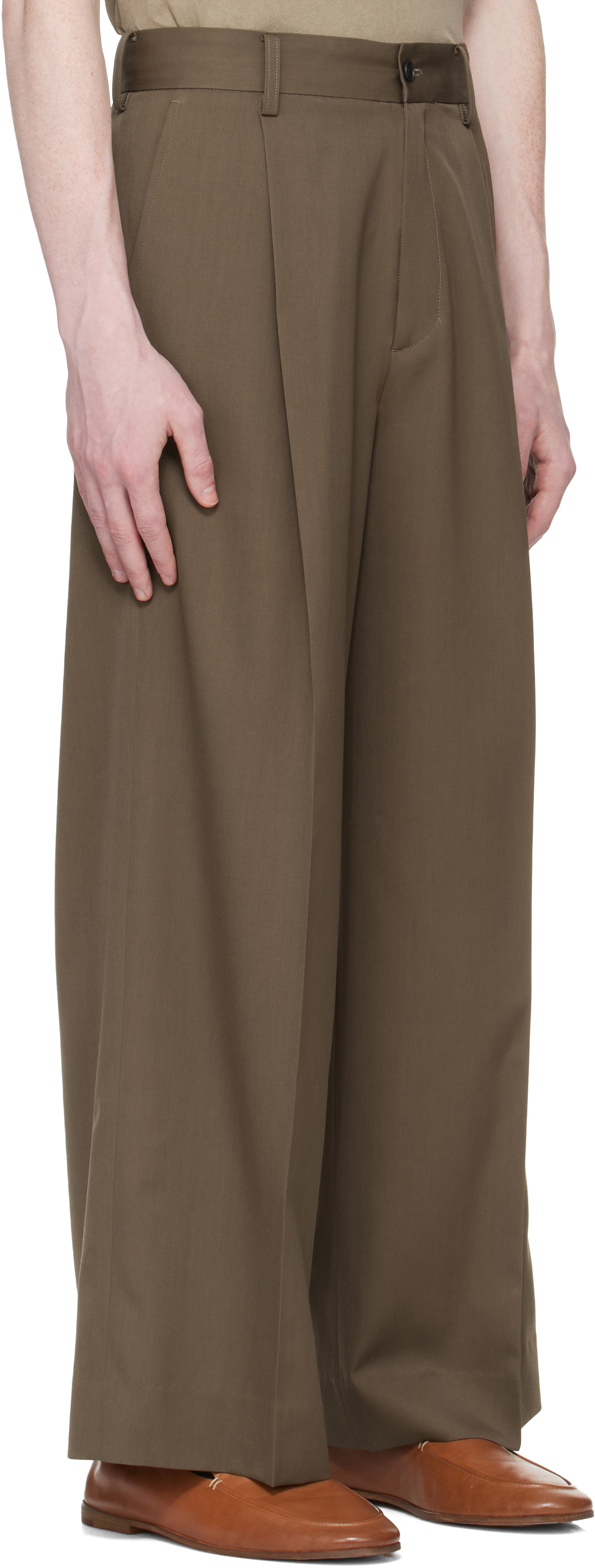 stein Taupe Extra Wide Trousers
