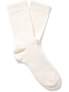SSAM - Ribbed Organic Cotton and Silk-Blend Socks