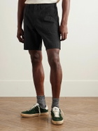 Neighborhood - Baker Straight-Leg Cotton and Linen-Blend Shorts - Black
