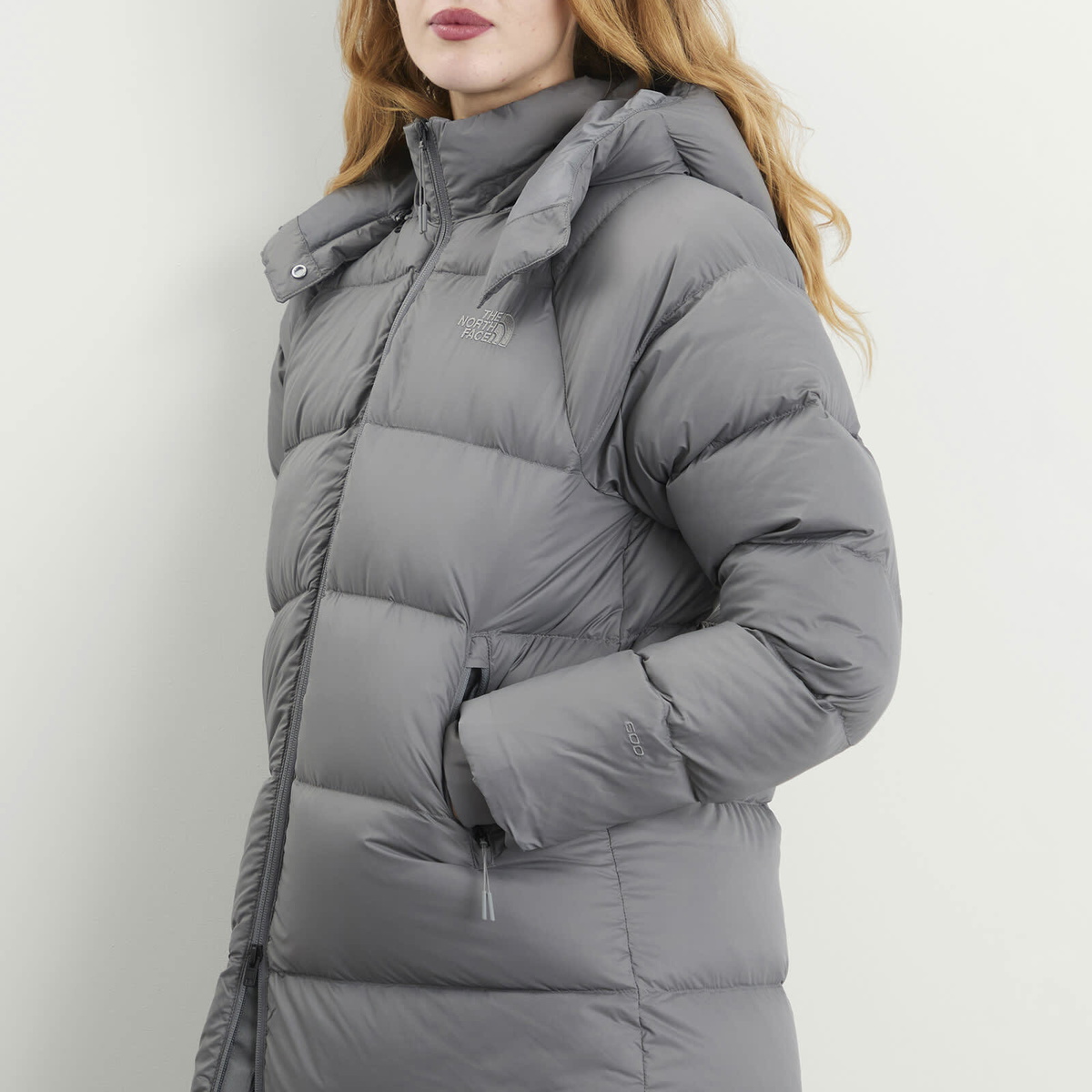 The North Face Women's Hydrenalite City Long Down Parka Jacket in Smoked Pearl