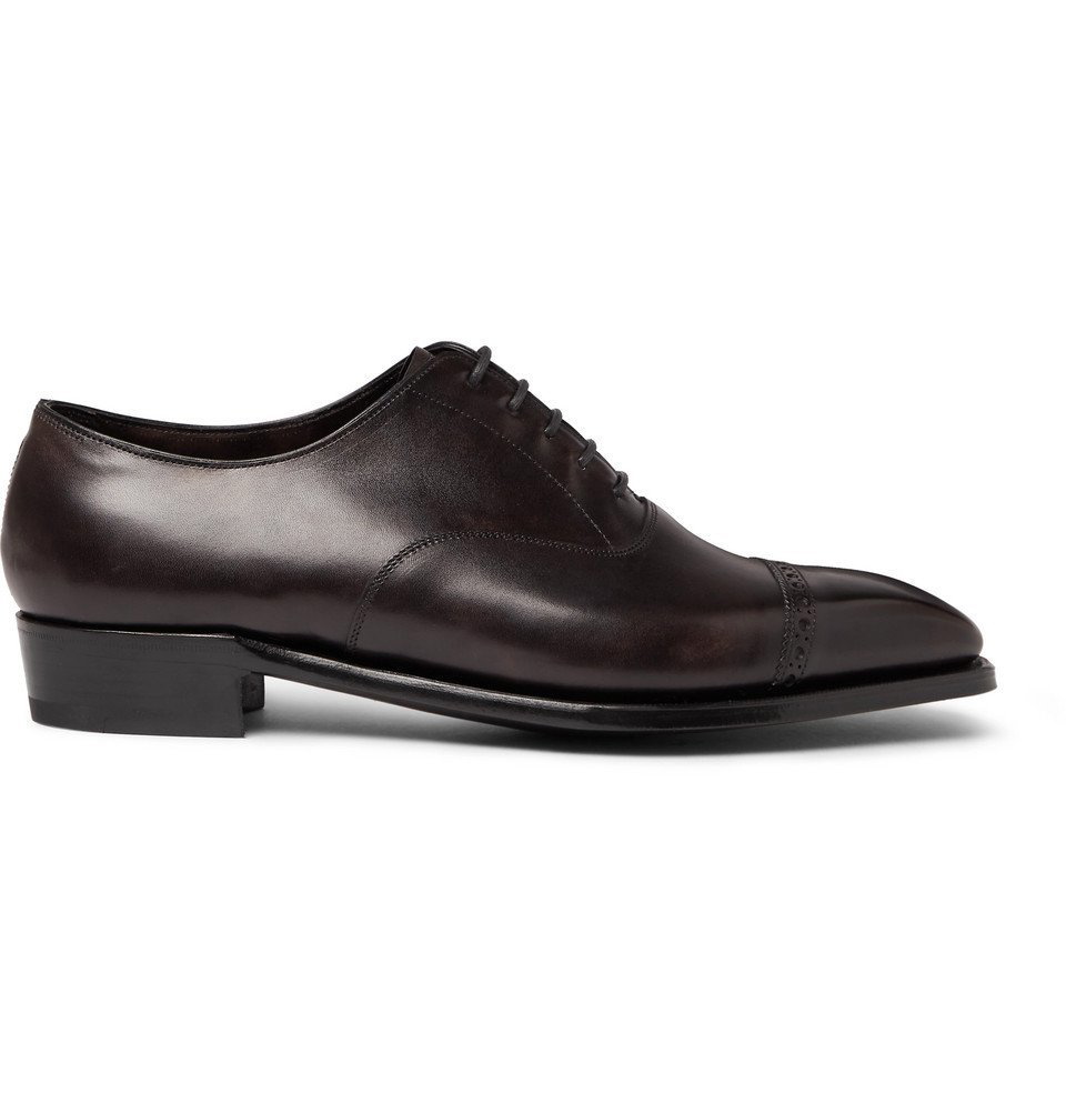 George Cleverley - Nakagawa Cap-Toe Leather Oxford Shoes - Men - Brown ...