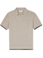 Mr P. - Honeycomb-Knit Linen and Cotton-Blend Polo Shirt - Neutrals