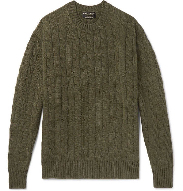 Photo: Emma Willis - Cable-Knit Cashmere Sweater - Green