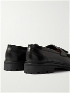 Mr P. - Jacques Fringed Tasselled Leather Loafers - Black