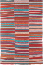 The Elder Statesman Pink & Blue Stripe Super Soft Blanket
