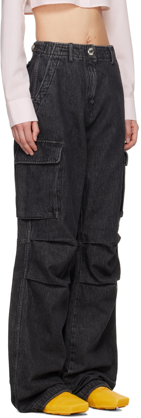 Coperni Black Faded Denim Cargo Pants Coperni