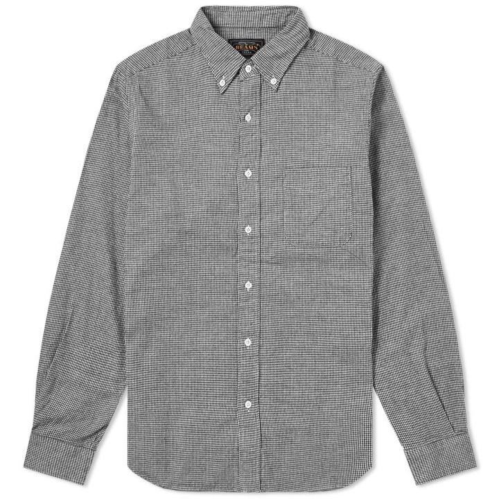 Photo: Beams Plus Button Down Houndstooth Flannel Shirt White