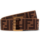 Fendi - 3.5cm Brown Webbing and Leather Belt - Men - Brown