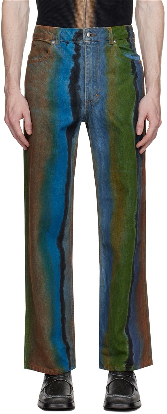 Photo: Eckhaus Latta Multicolor Wide-Leg Jeans