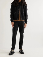 SAINT LAURENT - Teddy Leather-Trimmed Wool Bomber Jacket - Black