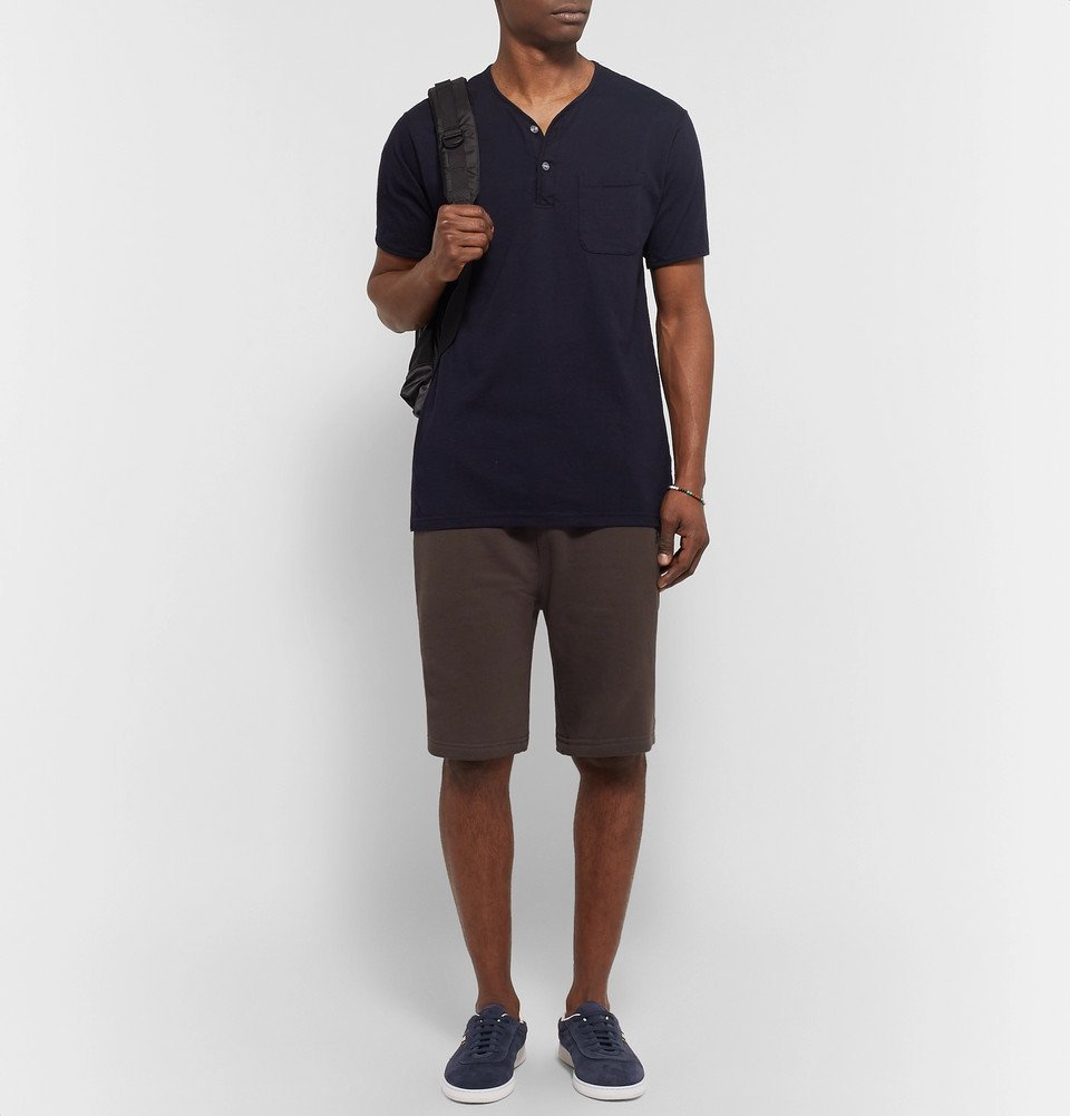 Aprix - Leather-Trimmed Suede Sneakers - Men - Midnight blue