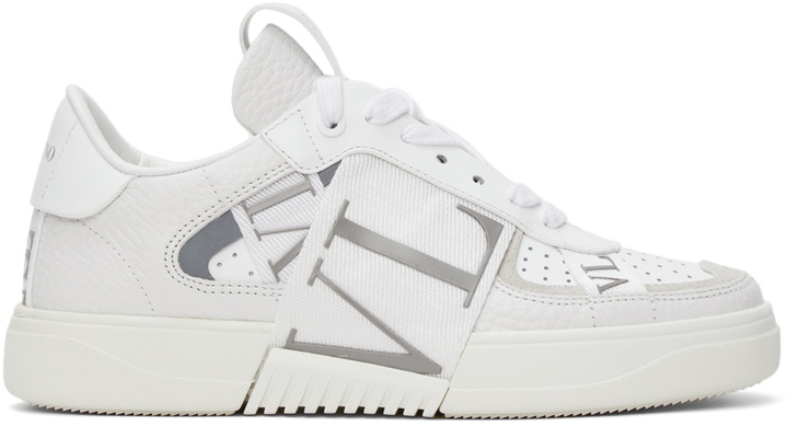 Photo: Valentino Garavani White & Silver 'VL7N' Low-Top Sneakers