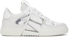 Valentino Garavani White & Silver 'VL7N' Low-Top Sneakers