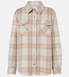God's True Cashmere Champagne Tartan cashmere shirt with emerald