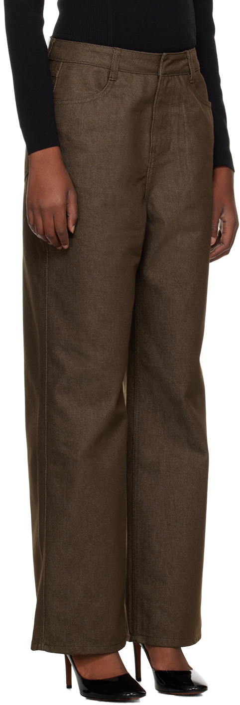 AMOMENTO Brown Faded Jeans