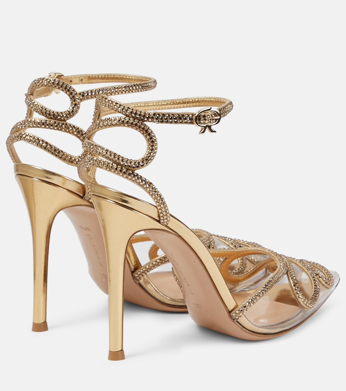 Gianvito Rossi Embellished leather and PVC sandals