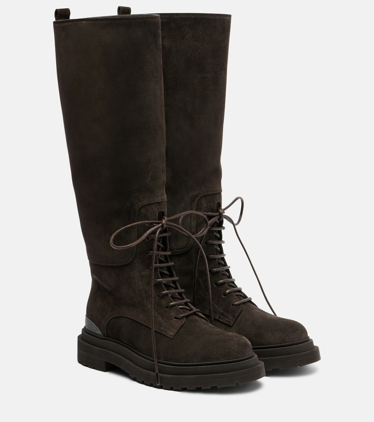 Brunello Cucinelli Monili suede lace-up boots