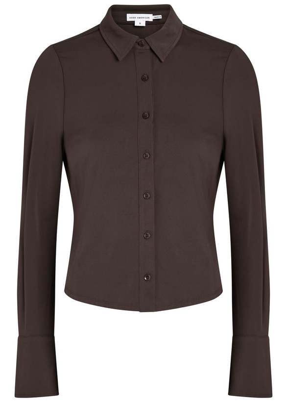 Photo: Good American Matte Stretch-jersey top Dark Brown