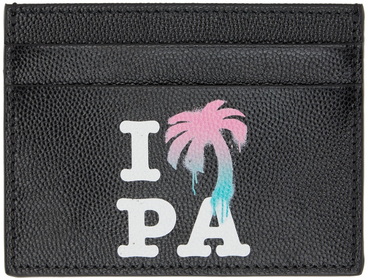 Photo: Palm Angels Black 'I Love PA' Card Holder