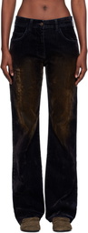 OPEN YY Black Velvet Denim Trucker Jeans