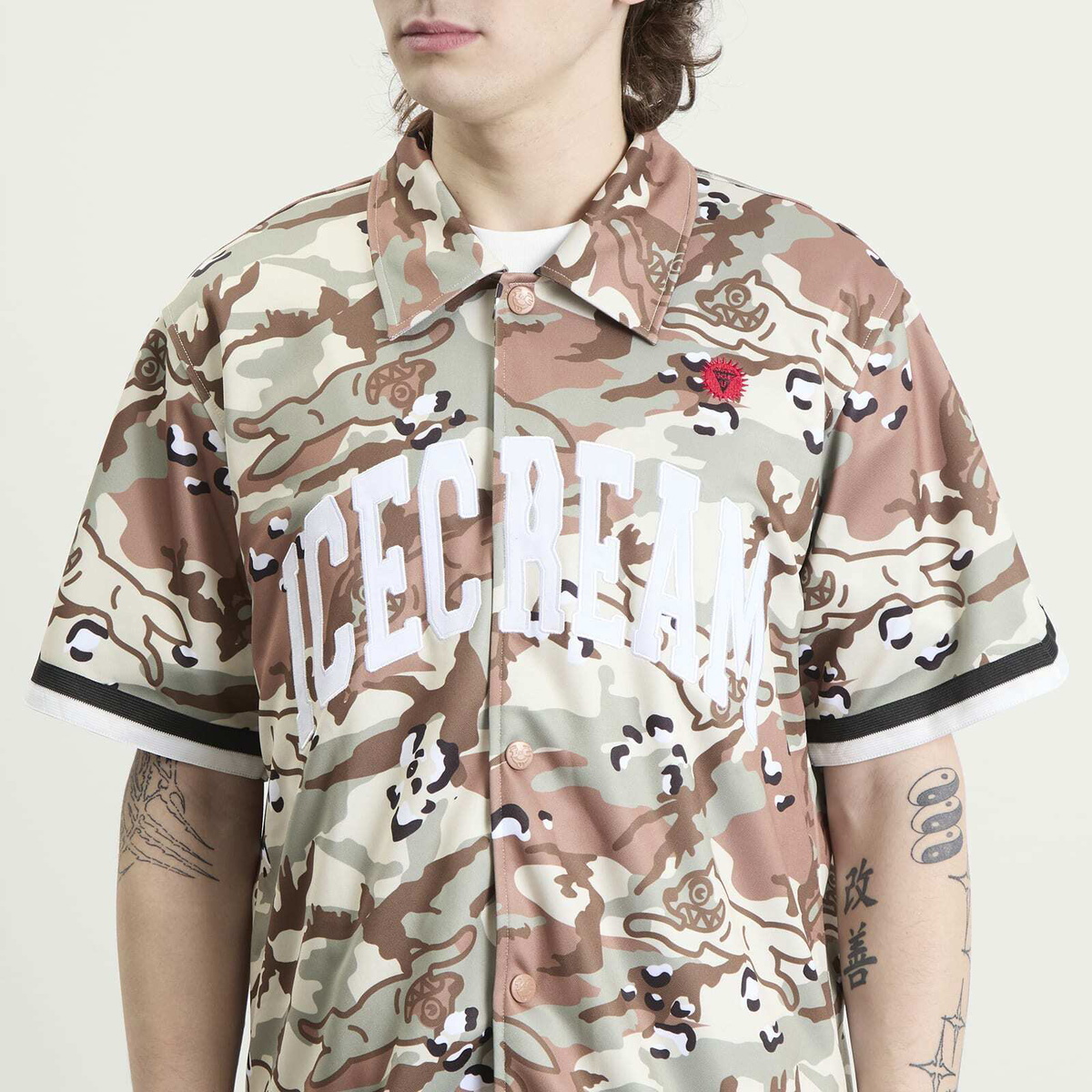 ICECREAM Men's Choc Chip Baseball Jersey in Camo