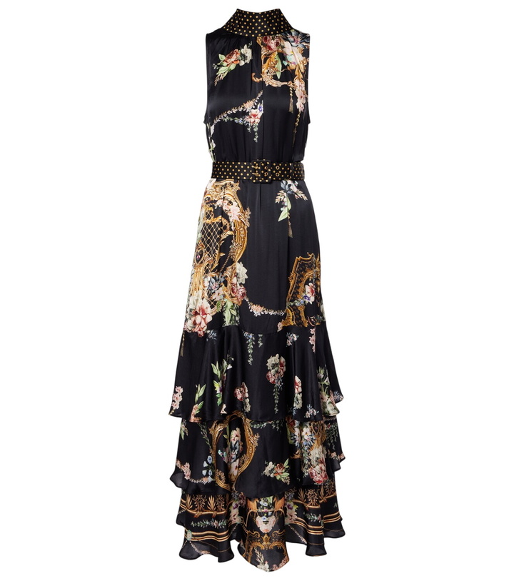 Photo: Camilla Belted floral tiered silk maxi dress