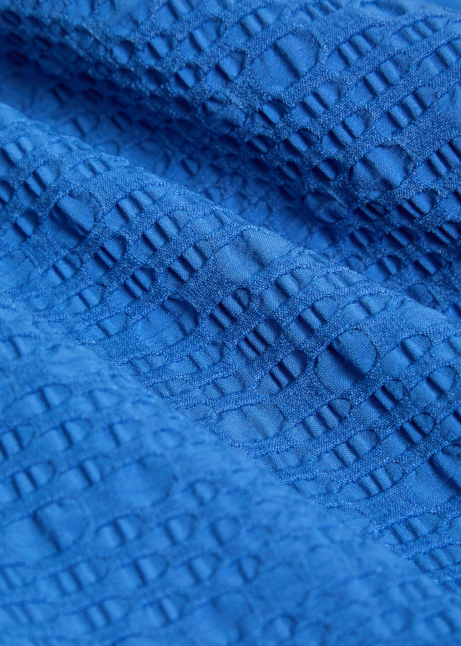 Lisa Marie Fernandez Seersucker Swimsuit Blue