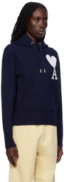 AMI Paris Navy Ami de Coeur Hoodie