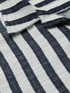 NN07 - Julio Camp-Collar Striped Cotton-Blend Bouclé Shirt - White