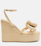 Mach & Mach Le Cadeau raffia espadrille wedges