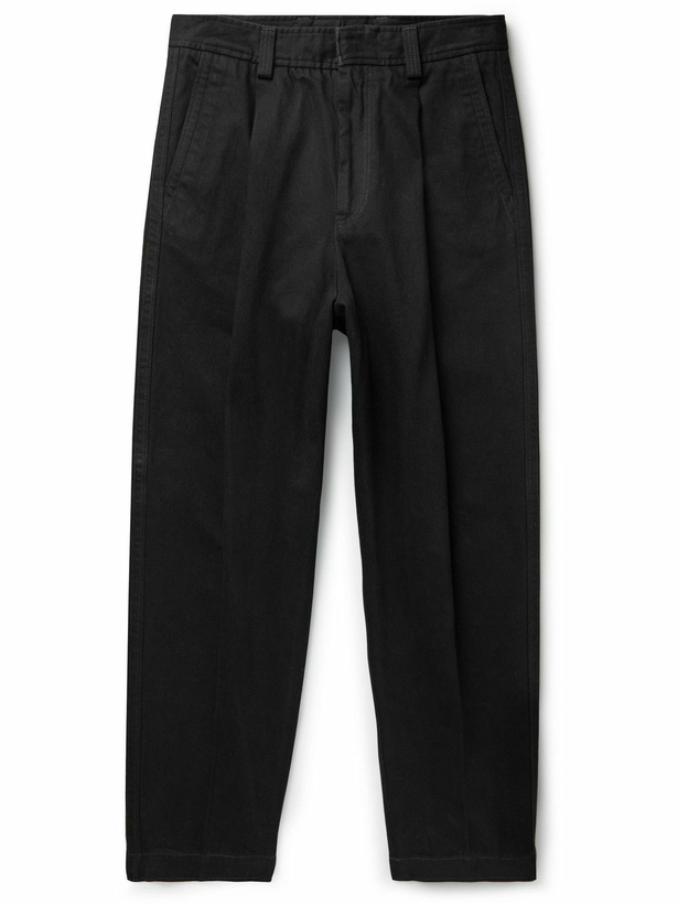 Photo: Zegna - Straight-Leg Pleated Denim Trousers - Black