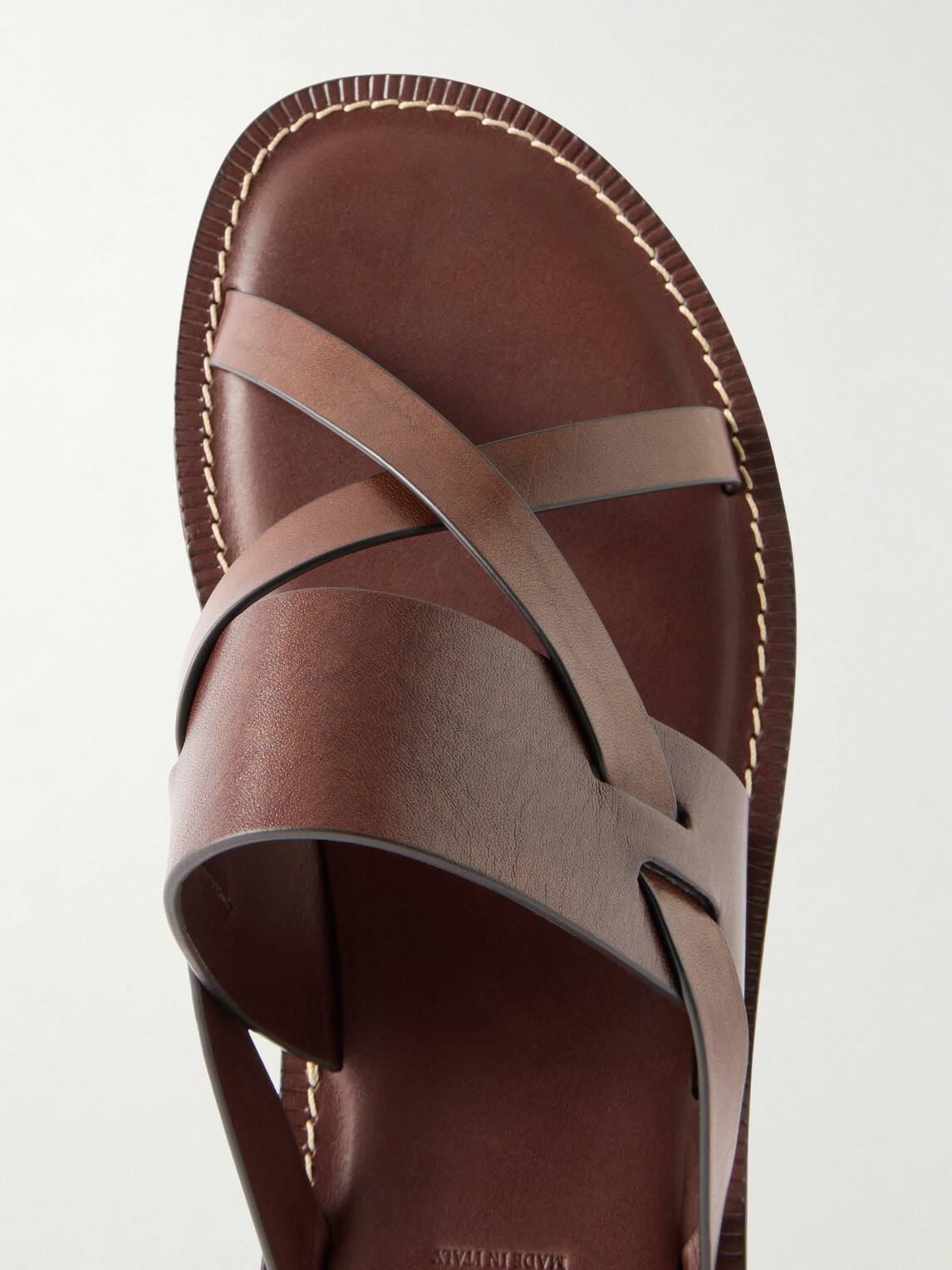 Brunello Cucinelli - Leather Sandals - Burgundy