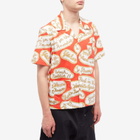 Bode Men's Rodeo Slogan Shirt in Red Multi