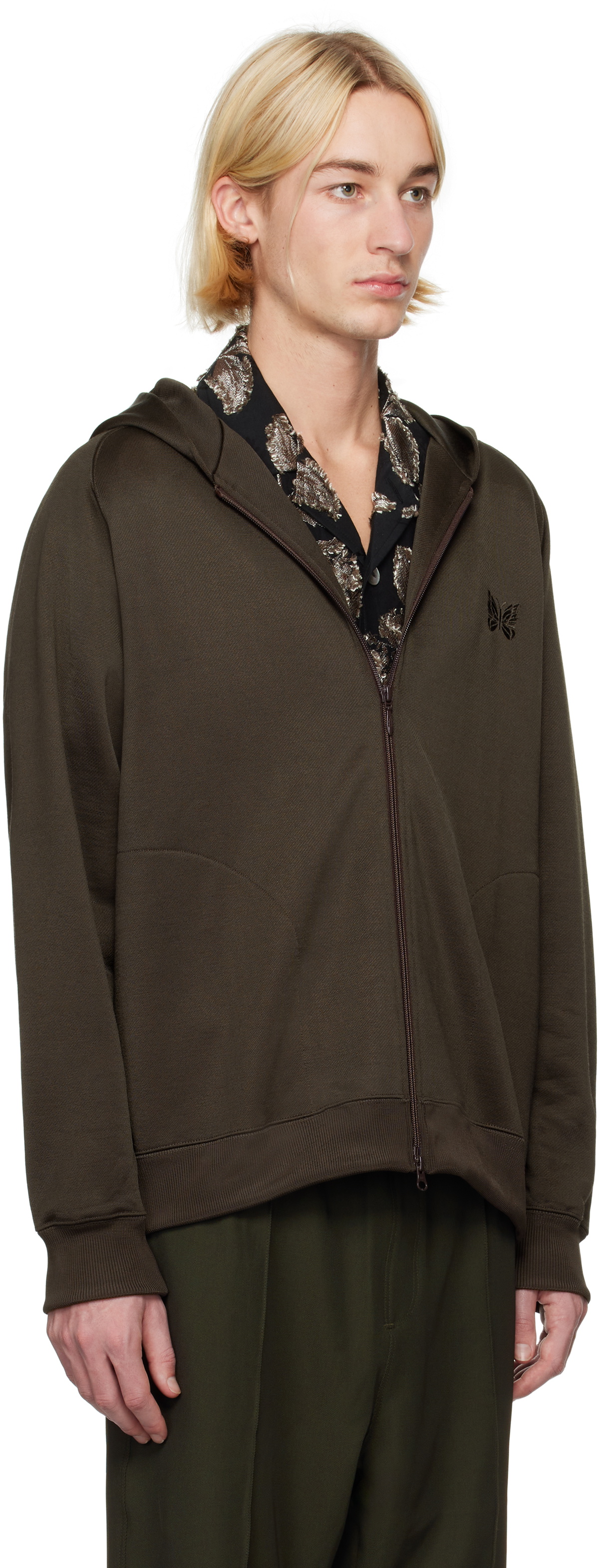 NEEDLES Brown Zipped Hoodie Needles