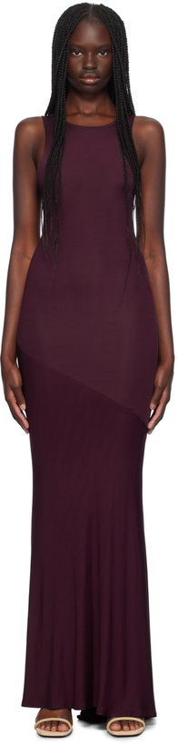 Photo: Atlein Purple Bias-Cut Maxi Dress